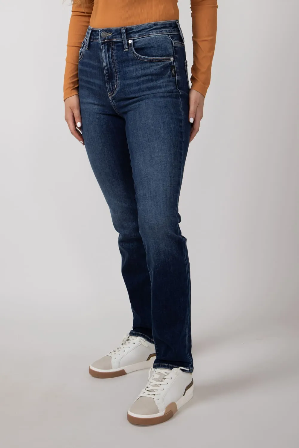 Silver Jeans High Rise Isbister Straight Jeans for Women | L74321SIA341