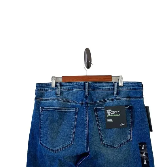 Silver Jeans NEW Beau Girlfriend Fit Mid Rise Jeans Size 16W