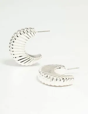 Silver Ridge Hoop Earrings