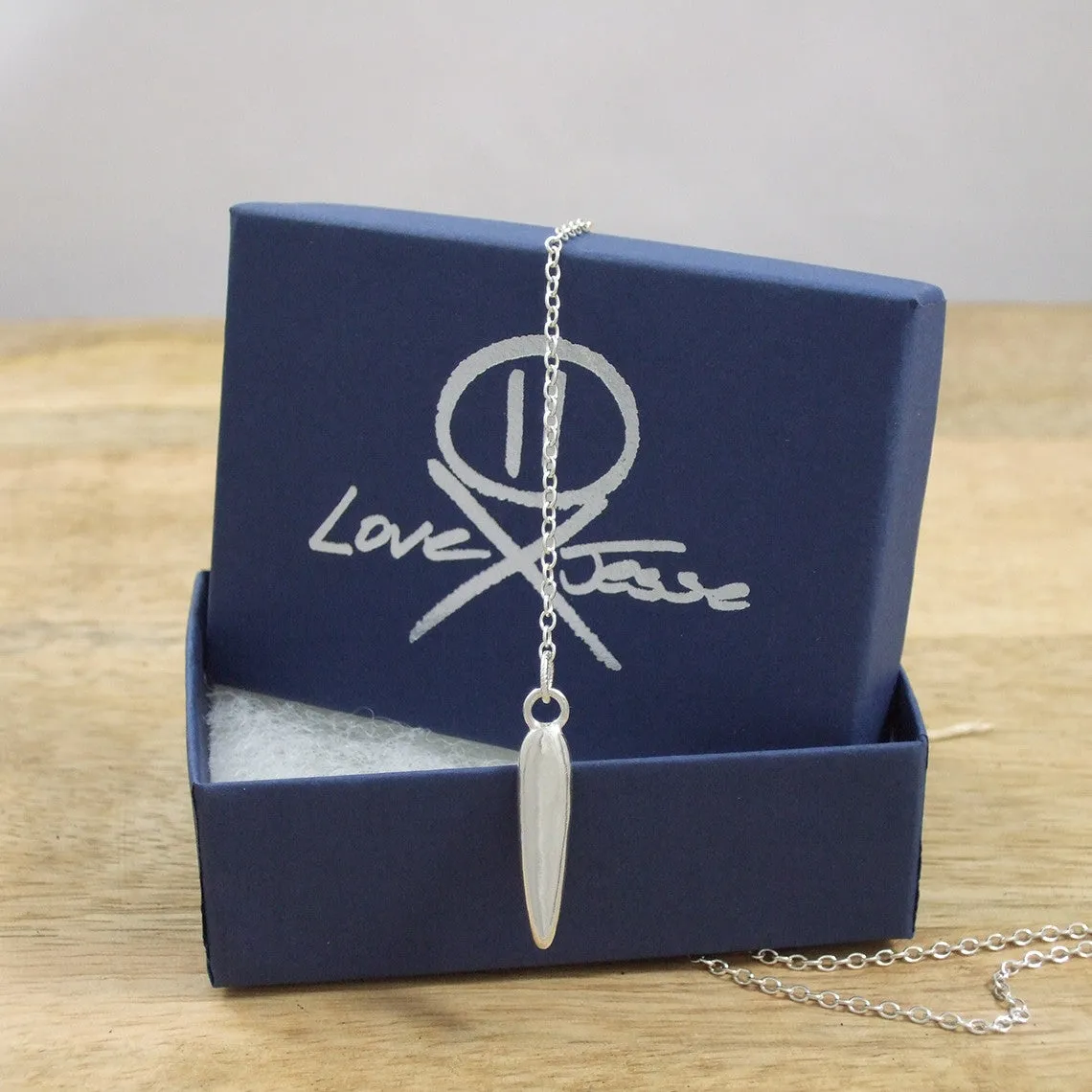 Sinker Necklace in Recycled Sterling Silver