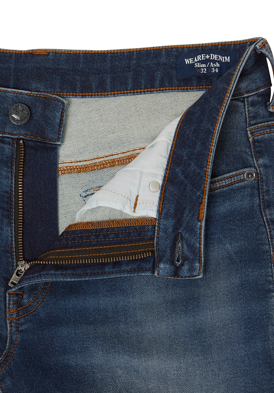 Slim Ash Men's Freedom Flex Jeans, Dark Sanded Blue - BM22920