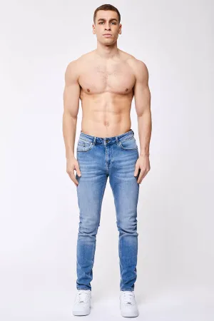SLIM-FIT JEANS - WASHED DARK BLUE