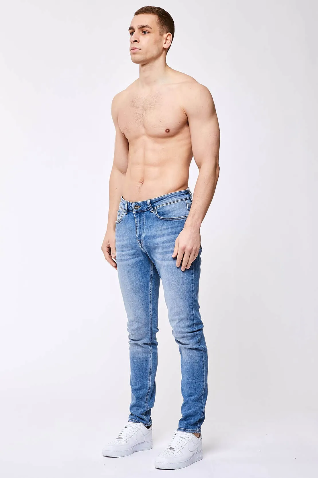 SLIM-FIT JEANS - WASHED DARK BLUE