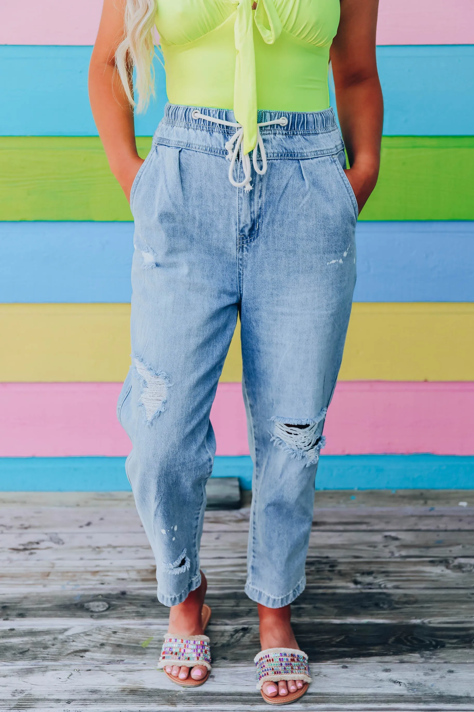 Slouch Distressed Jeans- FINAL SALE