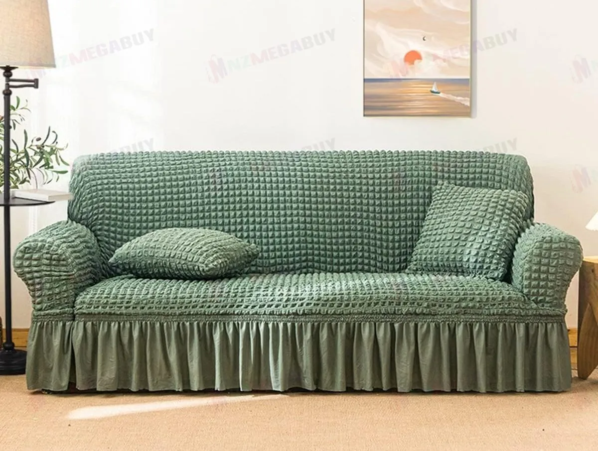Sofa cover with Skirts  Sage Green 4 sizes
