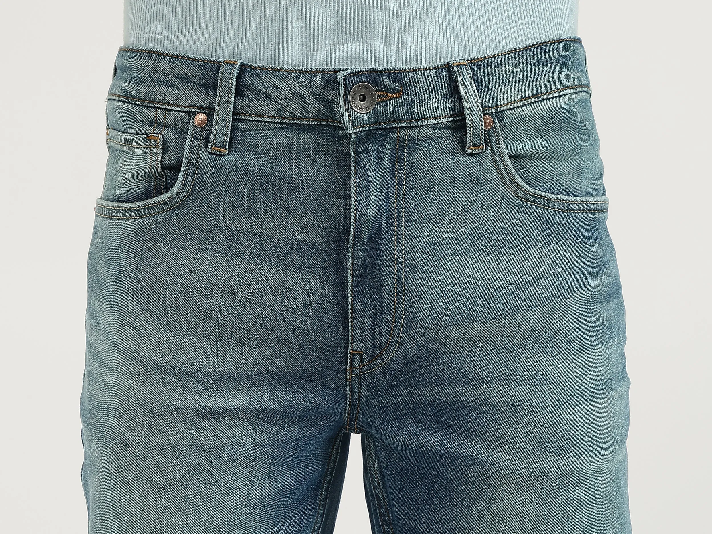 Solid Boot-Leg Fit Jeans