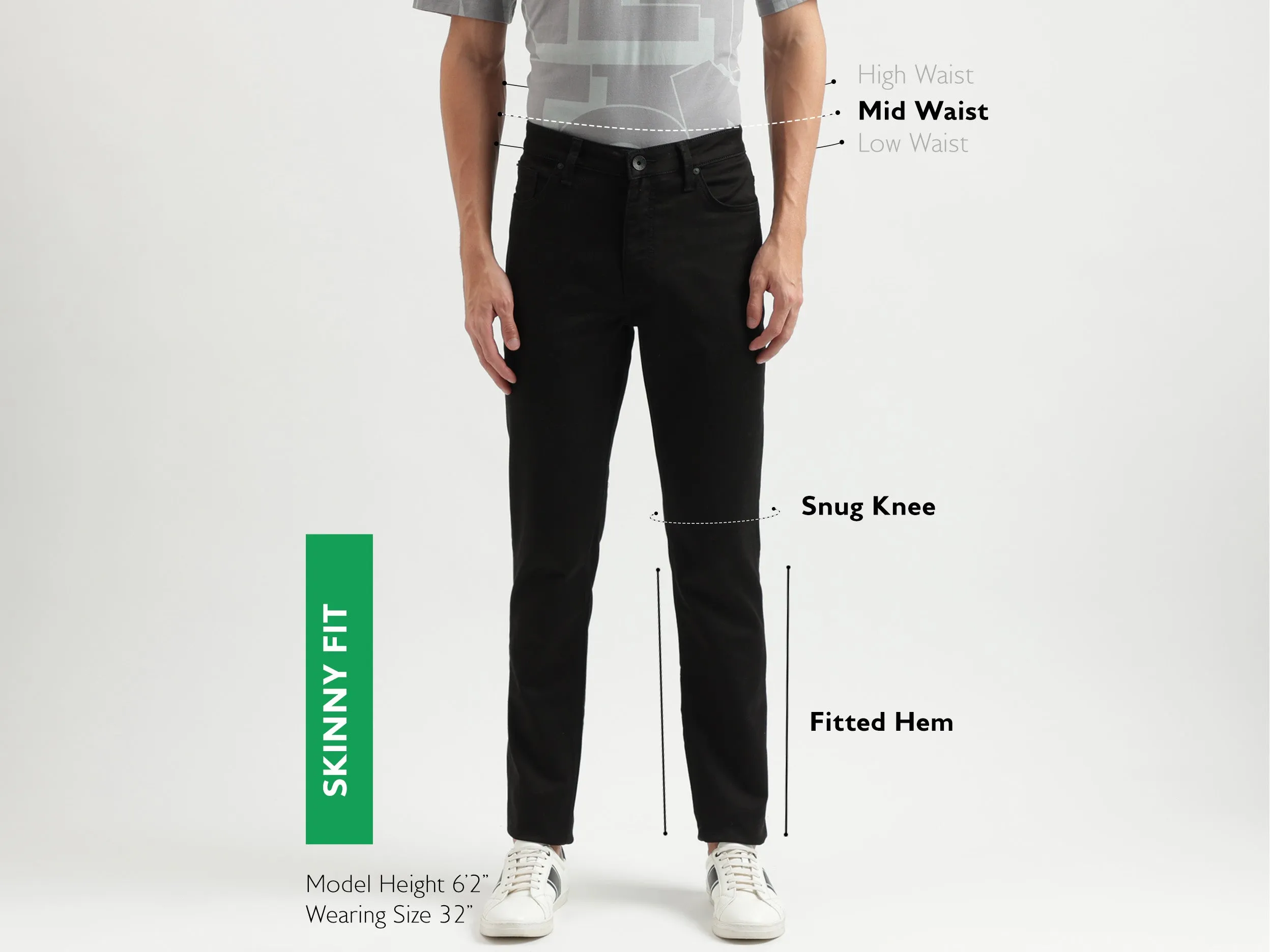 Solid Pattern Skinny Fit Jeans