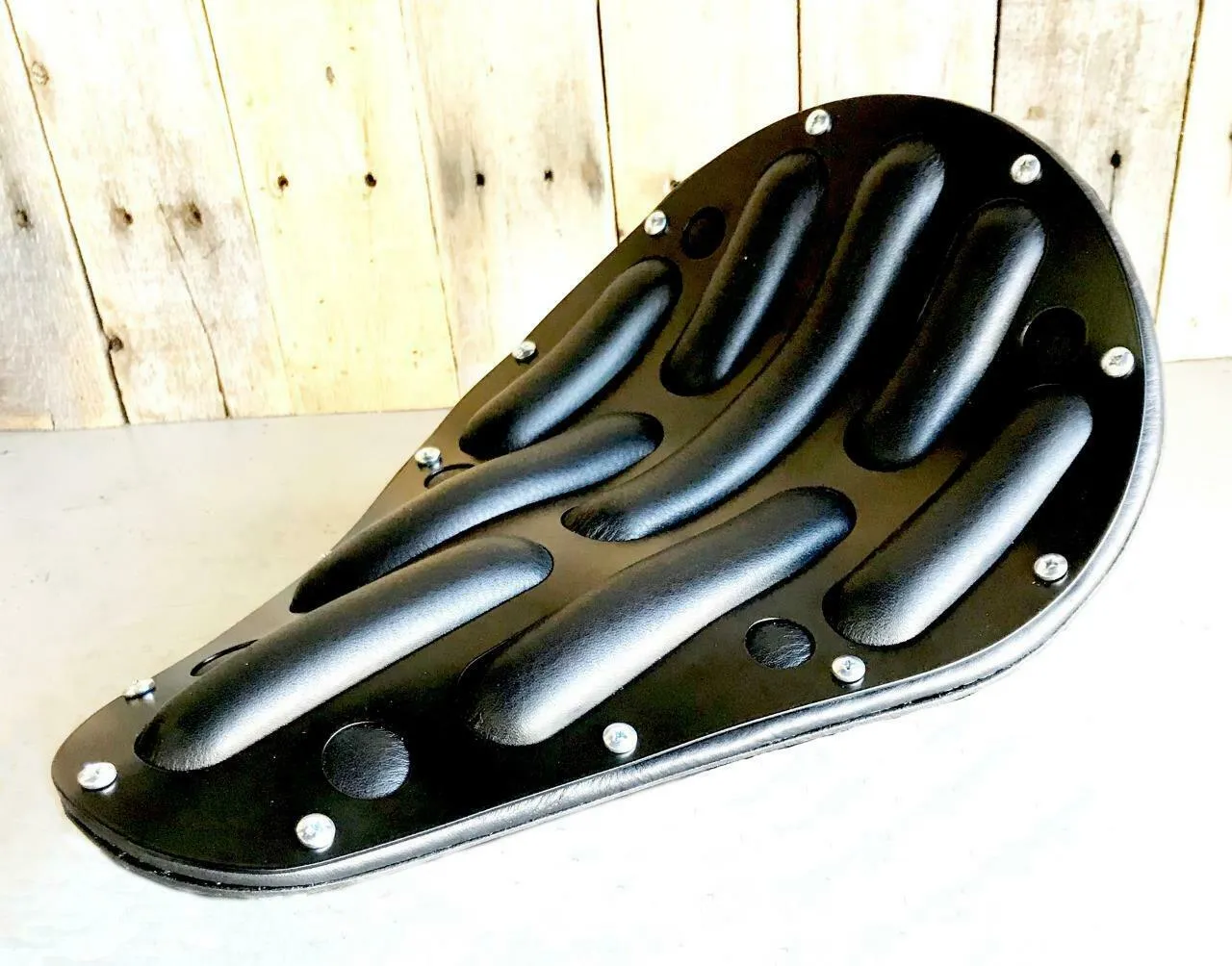 Spring Solo Seat Harley Sportster Chopper Bobber 10x14 Easy Rider Black Leather