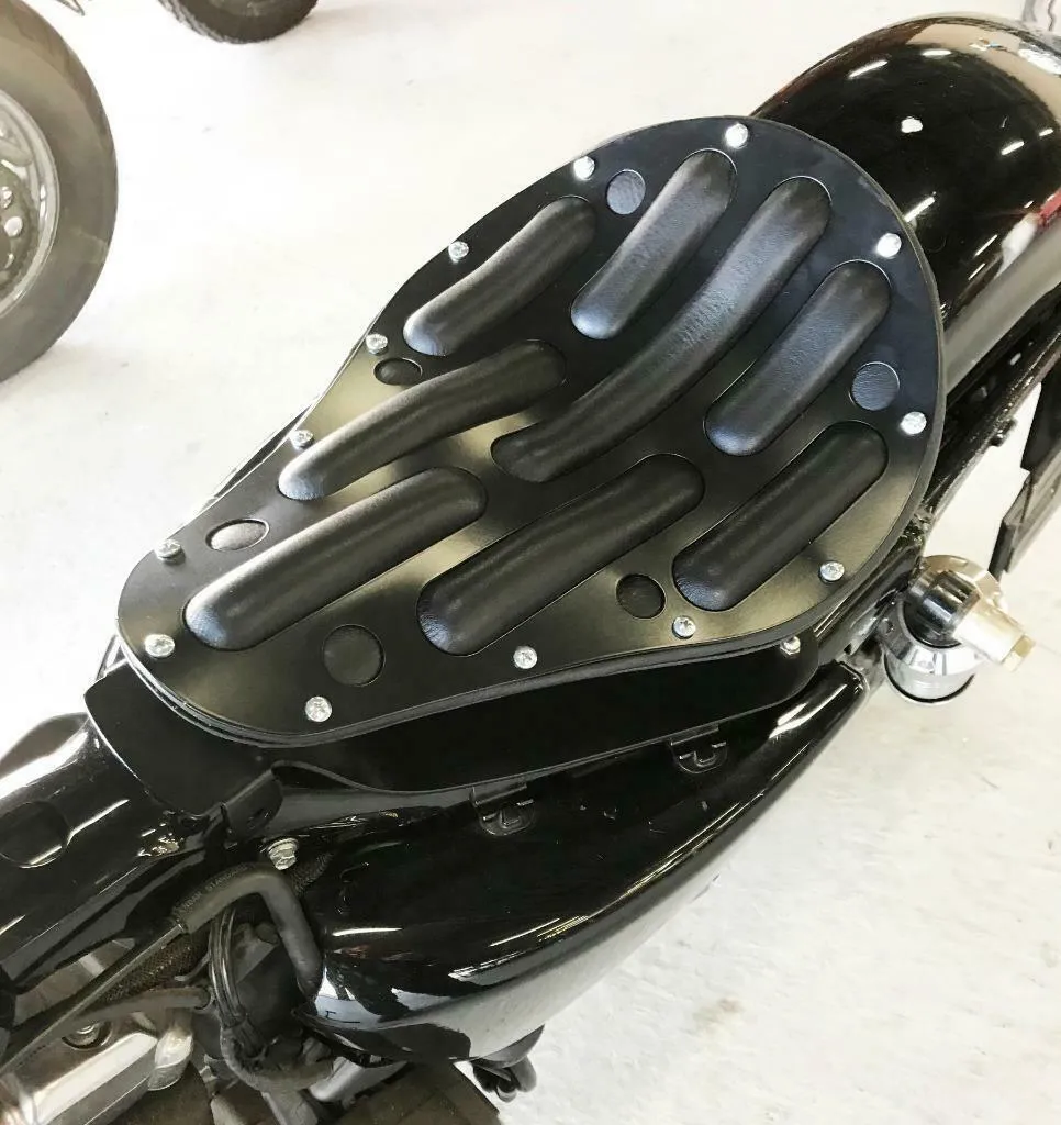 Spring Solo Seat Harley Sportster Chopper Bobber 10x14 Easy Rider Black Leather