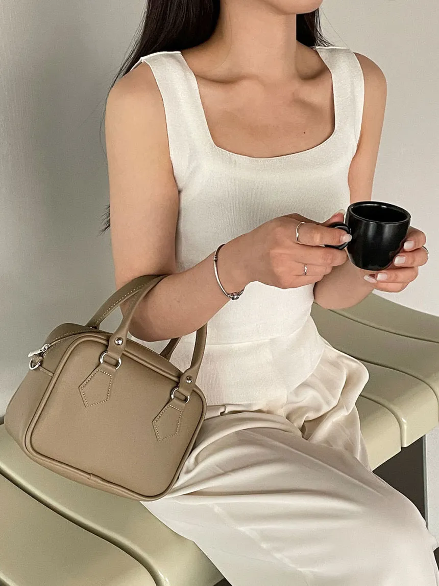 Square-Neck Knit Sleeveless