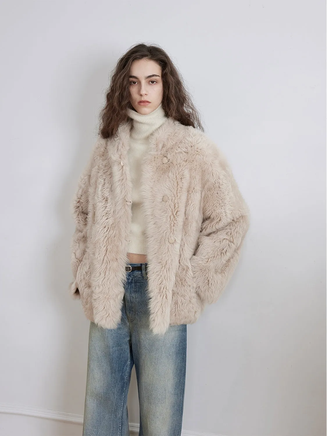 Stand Collar Fur Coat