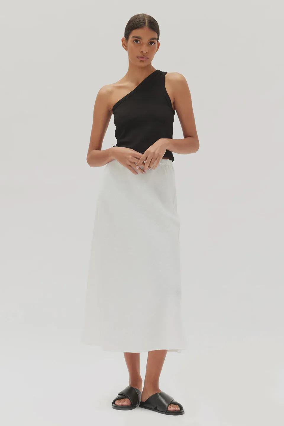 Stella Bias Skirt White