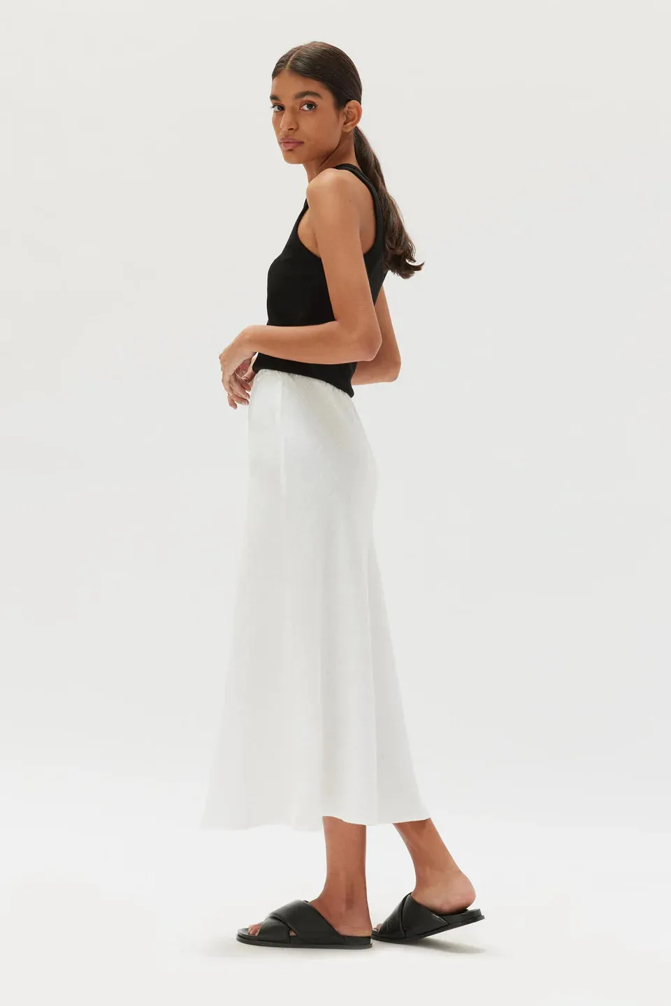 Stella Bias Skirt White