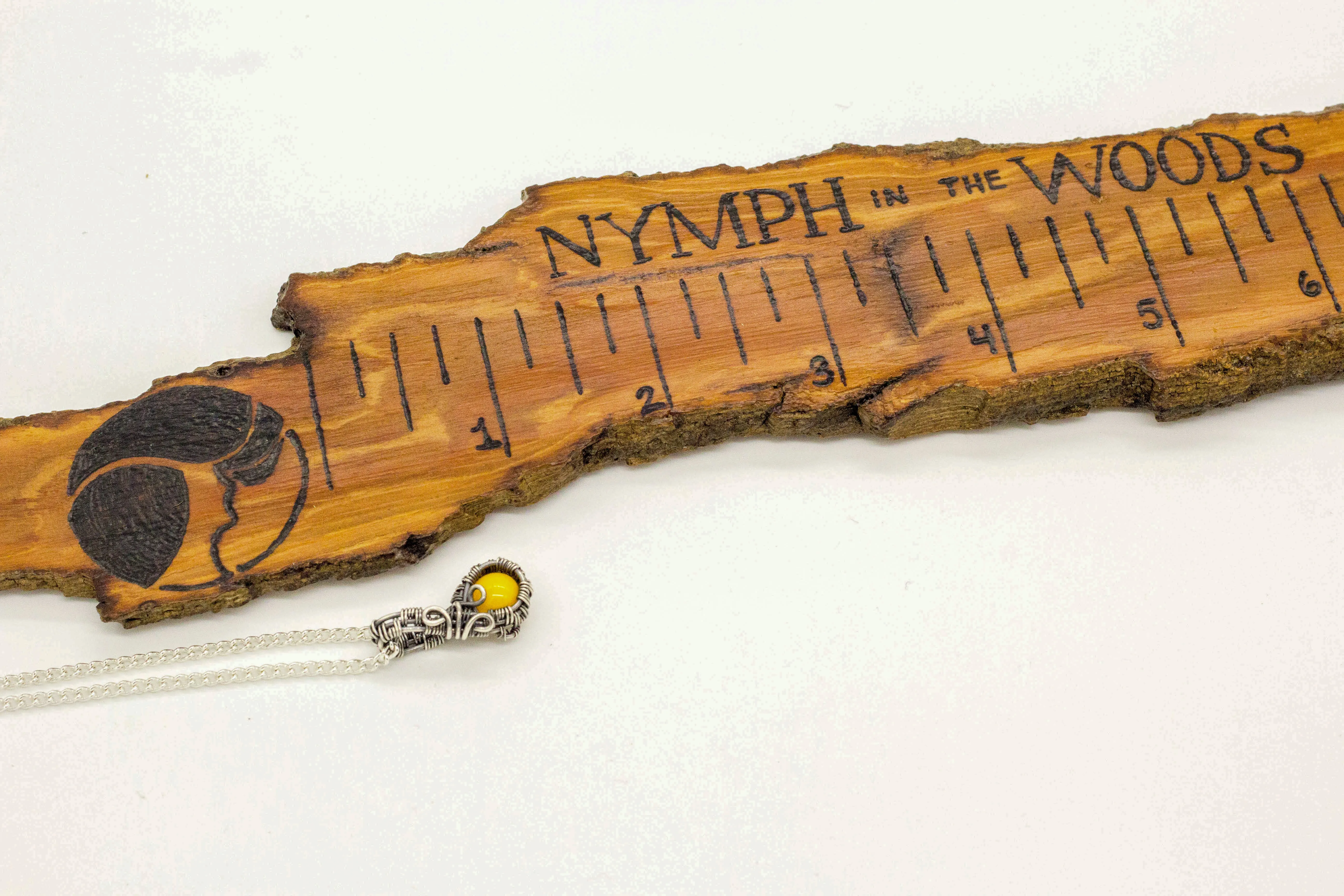 Sterling Silver Mini Pendant with Bright Yellow Fused Glass Accent