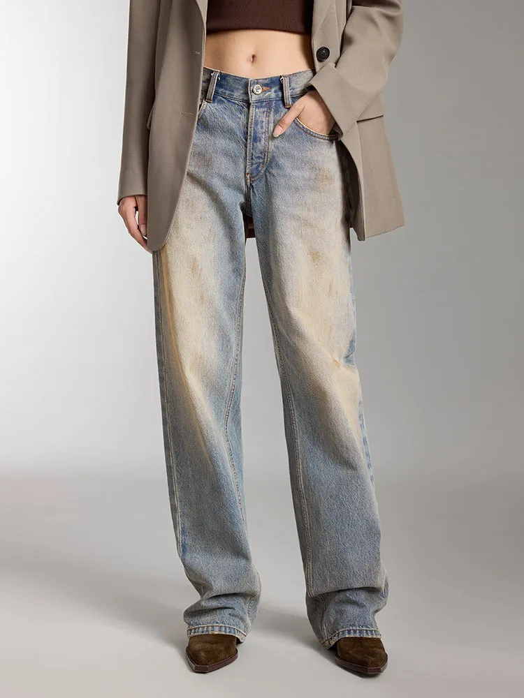Straight Fit Wasteland Style Jeans