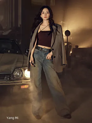 Straight Fit Wasteland Style Jeans