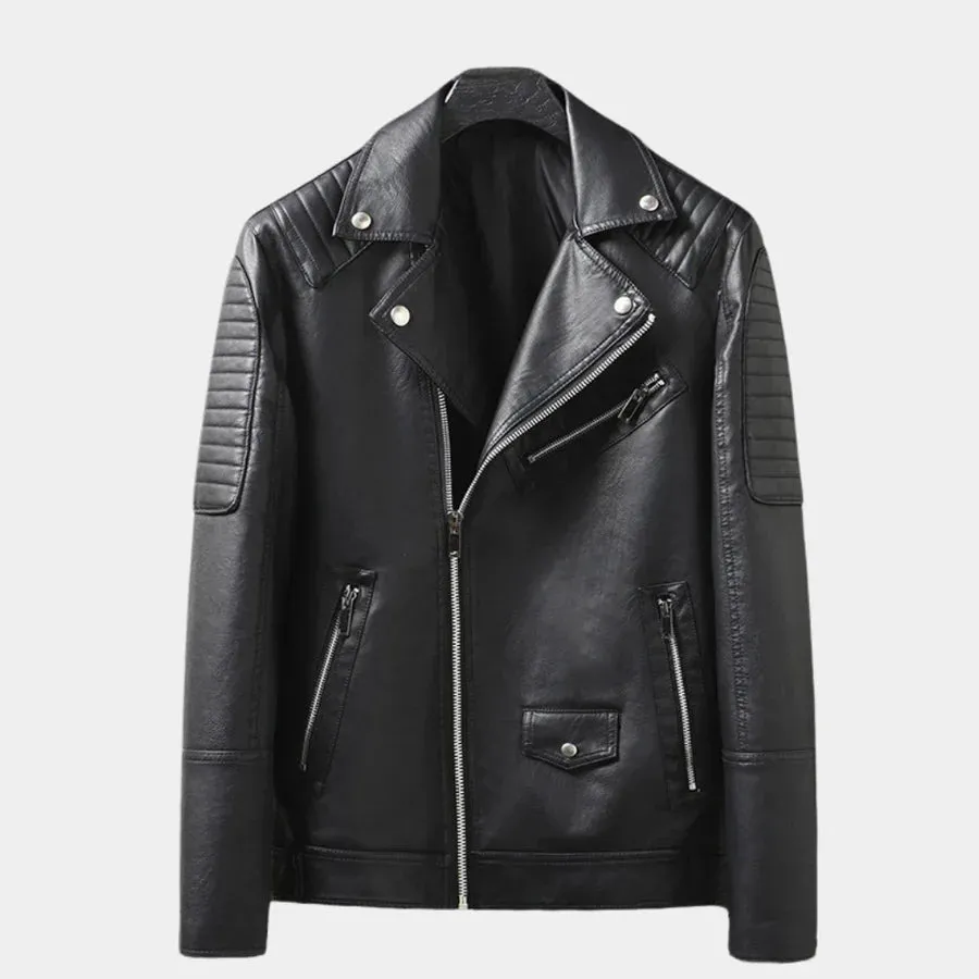 Stylish modern men's zip-up biker jacket, perfect for any occasion