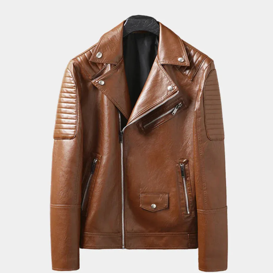 Stylish modern men's zip-up biker jacket, perfect for any occasion