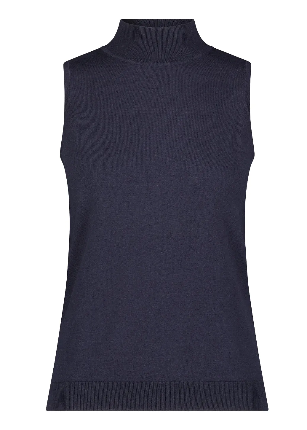 Supima Cotton Cashmere Mock Neck Sleeveless Top
