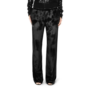 Tamara Mellon of Black Velour Track Pants $595 NEW