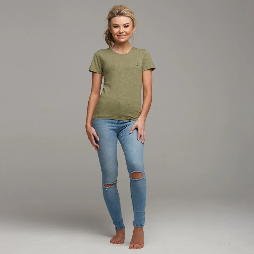 TEGAN KHAKI SLUB TEE - CT052