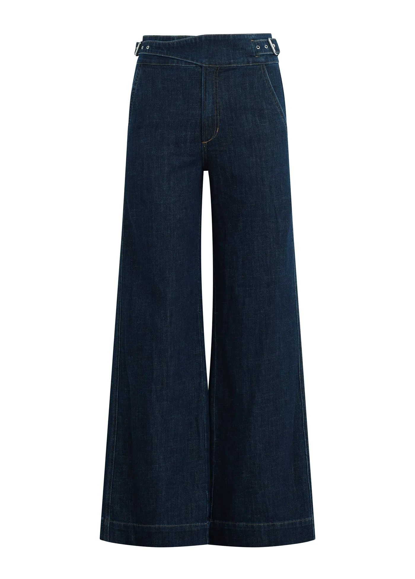 THE DOUBLE BUCKLE WIDE LEG SAILOR PANT