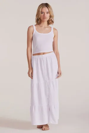 TIERED BUTTON FRONT MAXI SKIRT