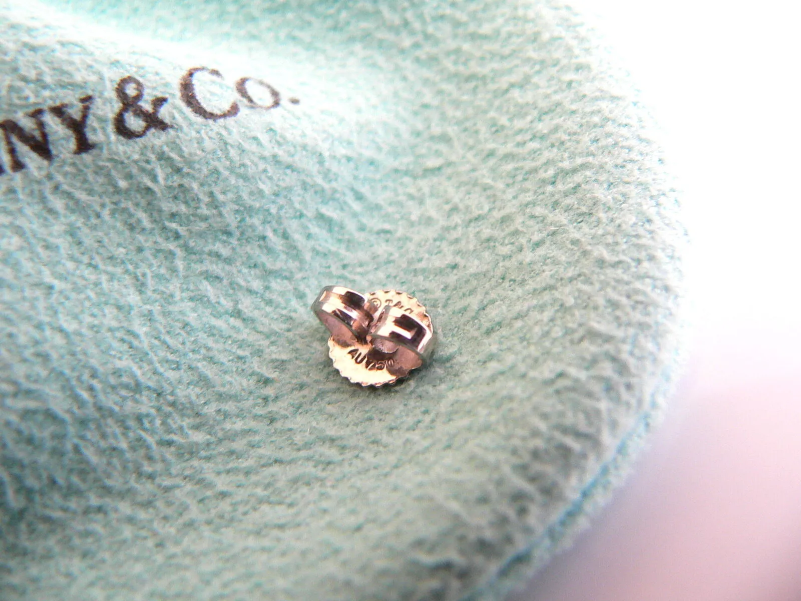 Tiffany & Co 18K White Gold 7 MM Pearl Earrings Studs Gift Pouch Love