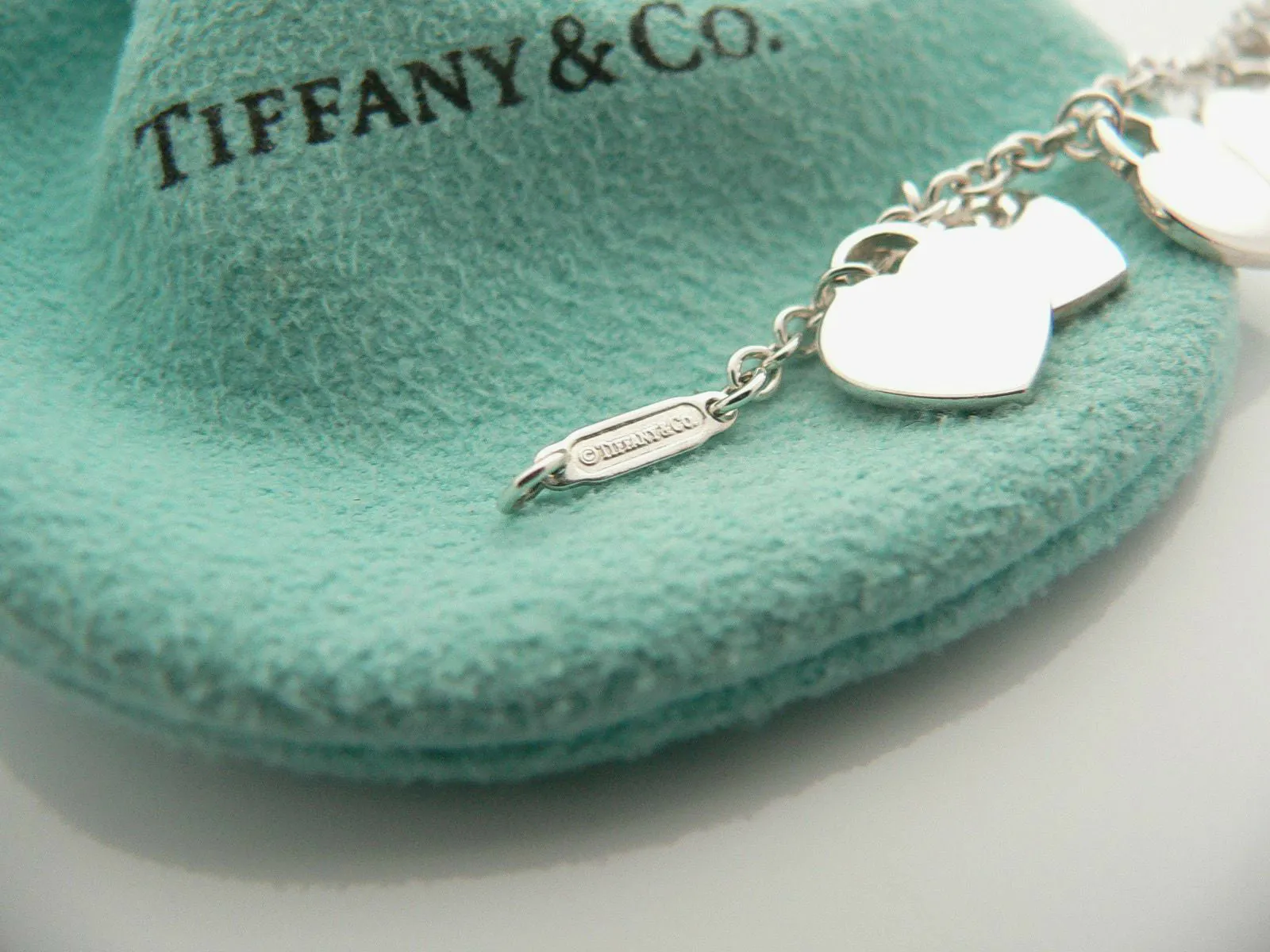 Tiffany & Co Hearts Dangle Bracelet Bangle Link Silver Return To Tiffany Love