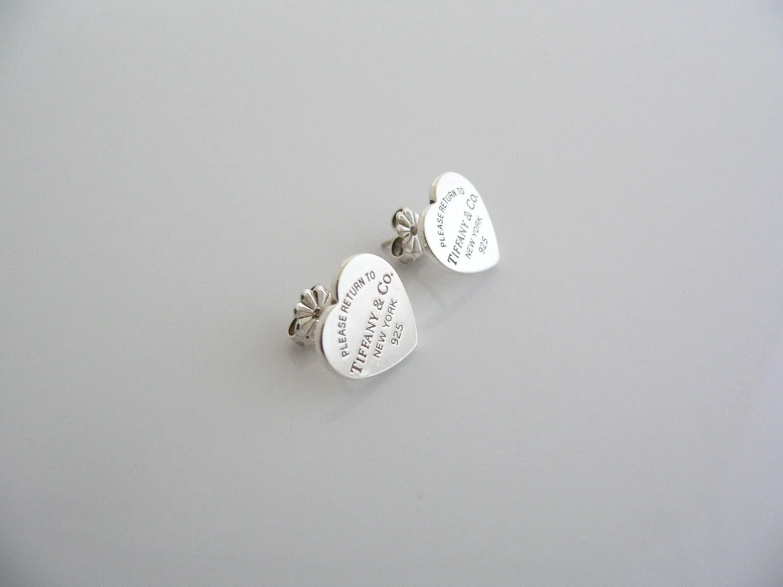 Tiffany & Co Return to Tiffany  Heart Earrings Silver Medium Studs Rare Size