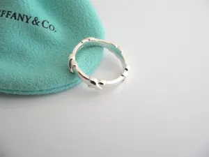 Tiffany & Co Signature X Stacking Ring Band Sz 8.75 Rare Mint Sterling Silver Gift Pouch