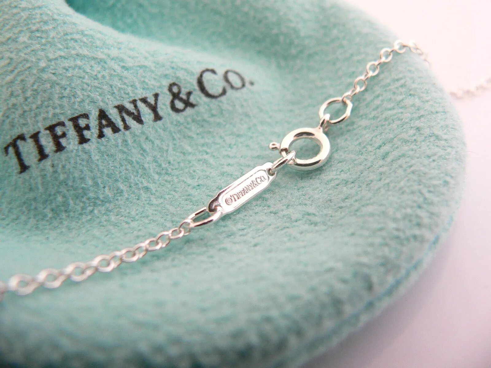 Tiffany & Co Silver Gold Heart Rope Necklace Pendant Charm 19 In Chain Long Gift