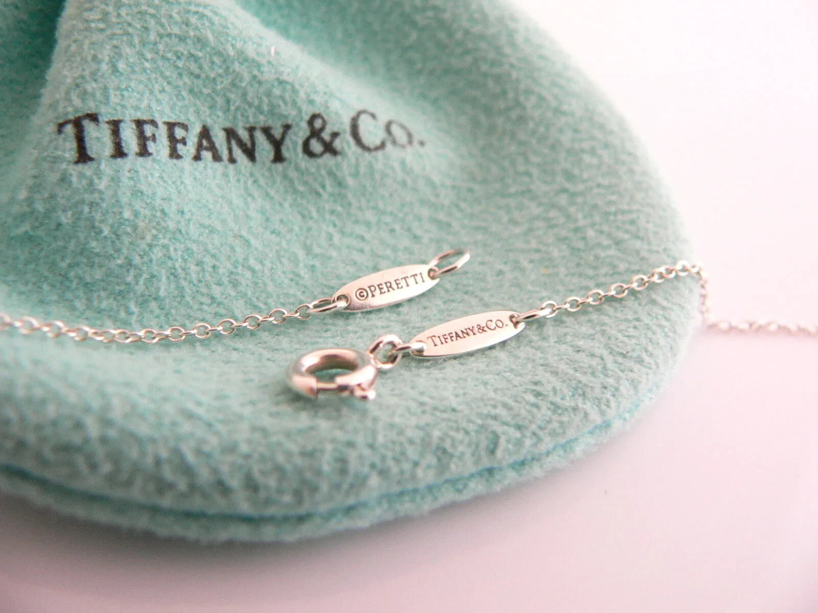 Tiffany & Co Silver Peretti Large Rock Crystal Eternal Circle Necklace Gift Love
