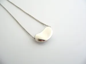Tiffany & Co Silver Peretti Medium Bean Necklace Pendant 19 Inch Longer Gift