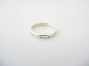 Tiffany & Co Sterling Silver I Love You Circle Ring Band Sz 6 Gift Statement