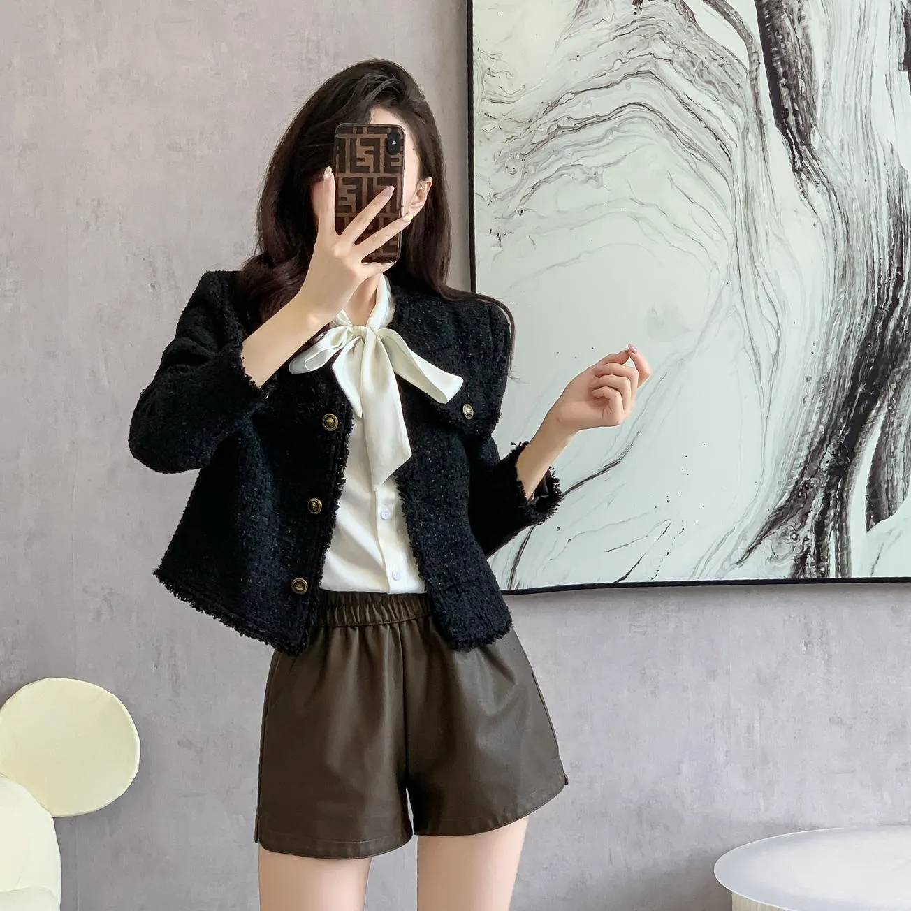 Timeless Solid Button-Up Black Blazer