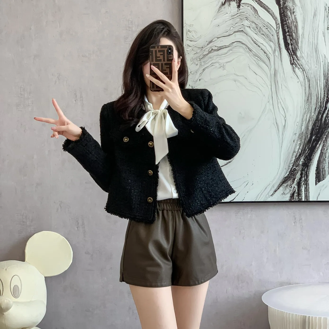 Timeless Solid Button-Up Black Blazer