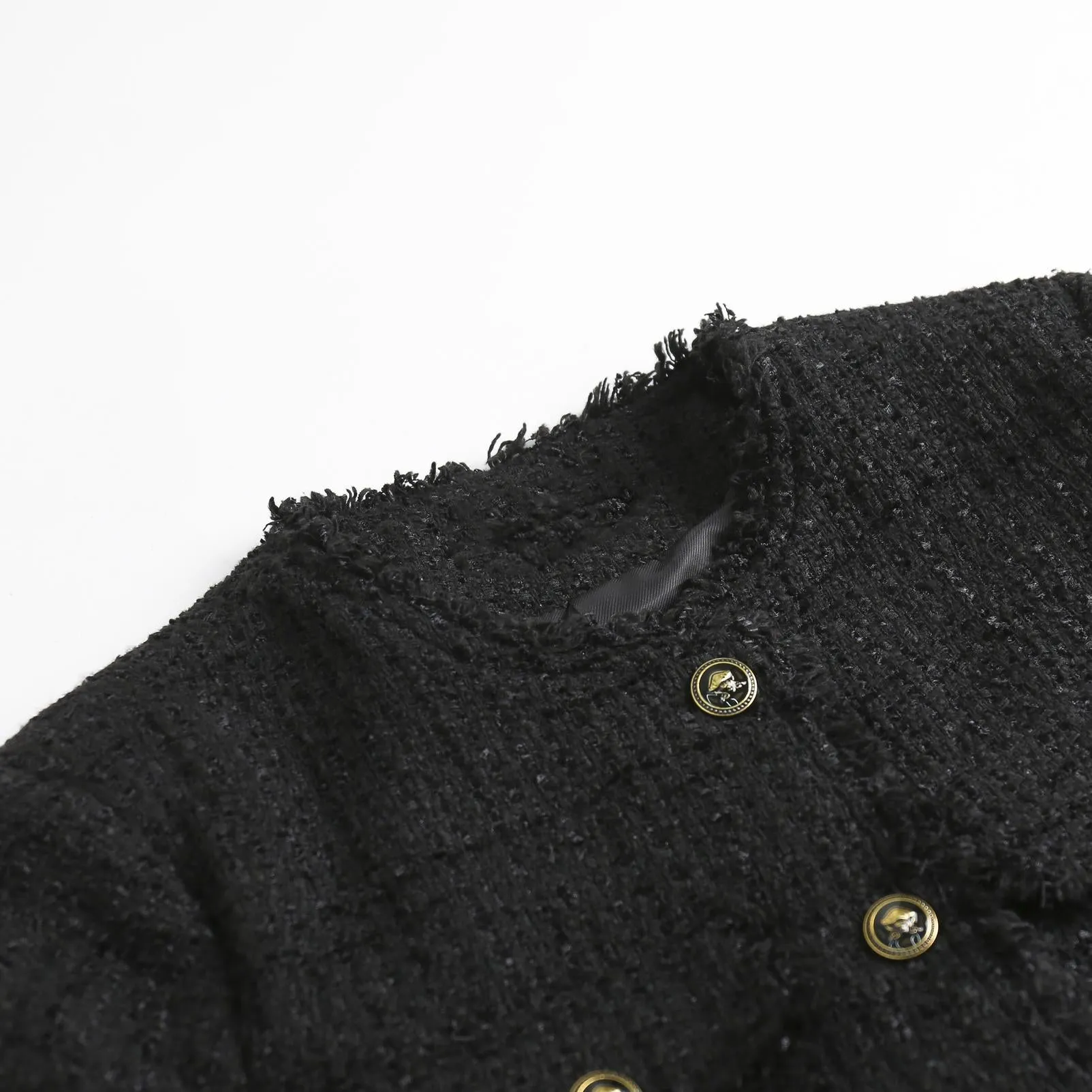 Timeless Solid Button-Up Black Blazer