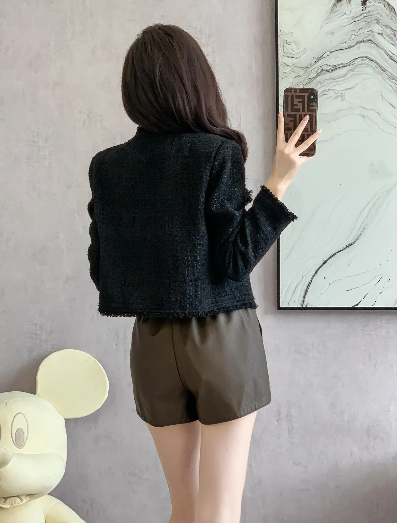 Timeless Solid Button-Up Black Blazer