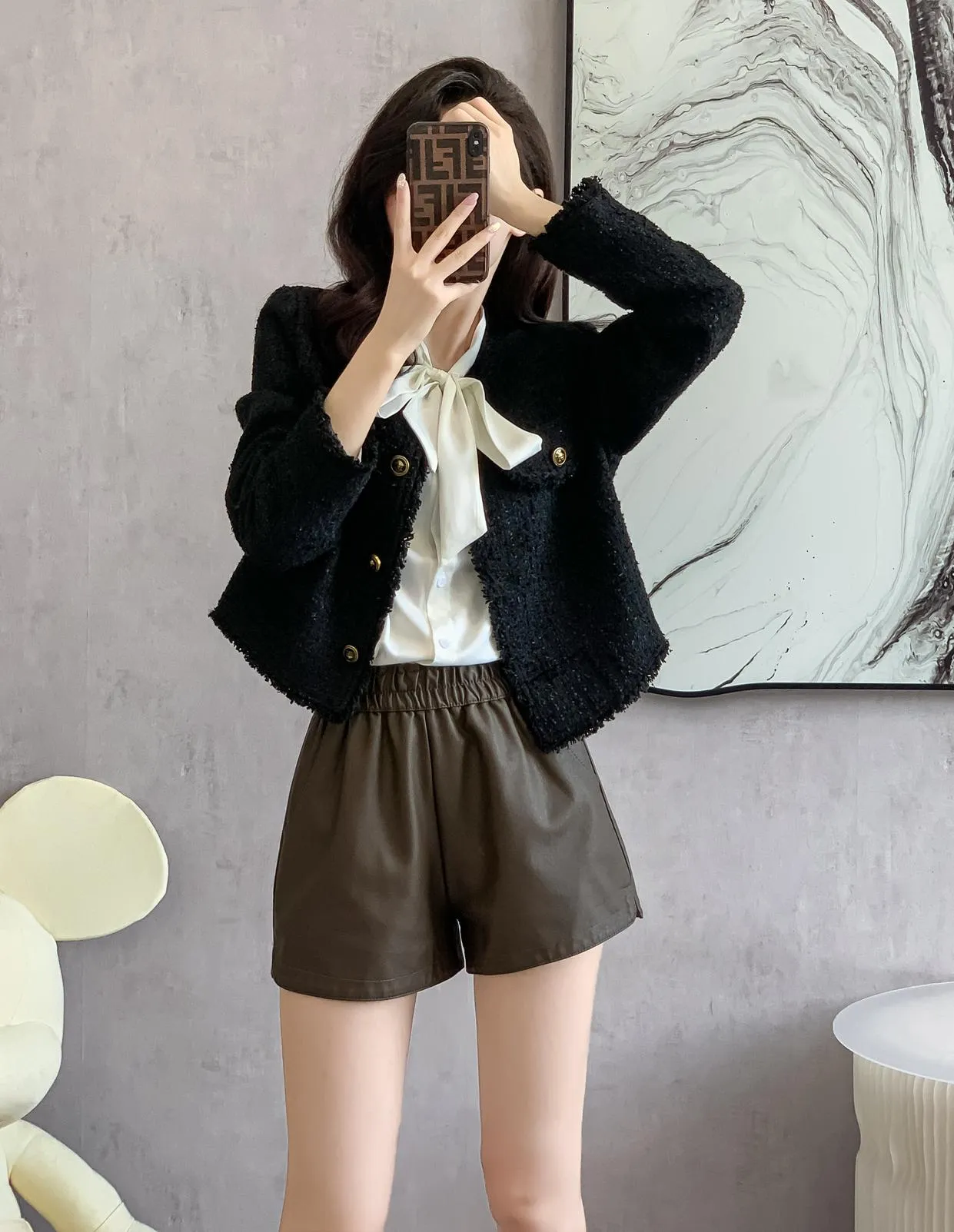 Timeless Solid Button-Up Black Blazer