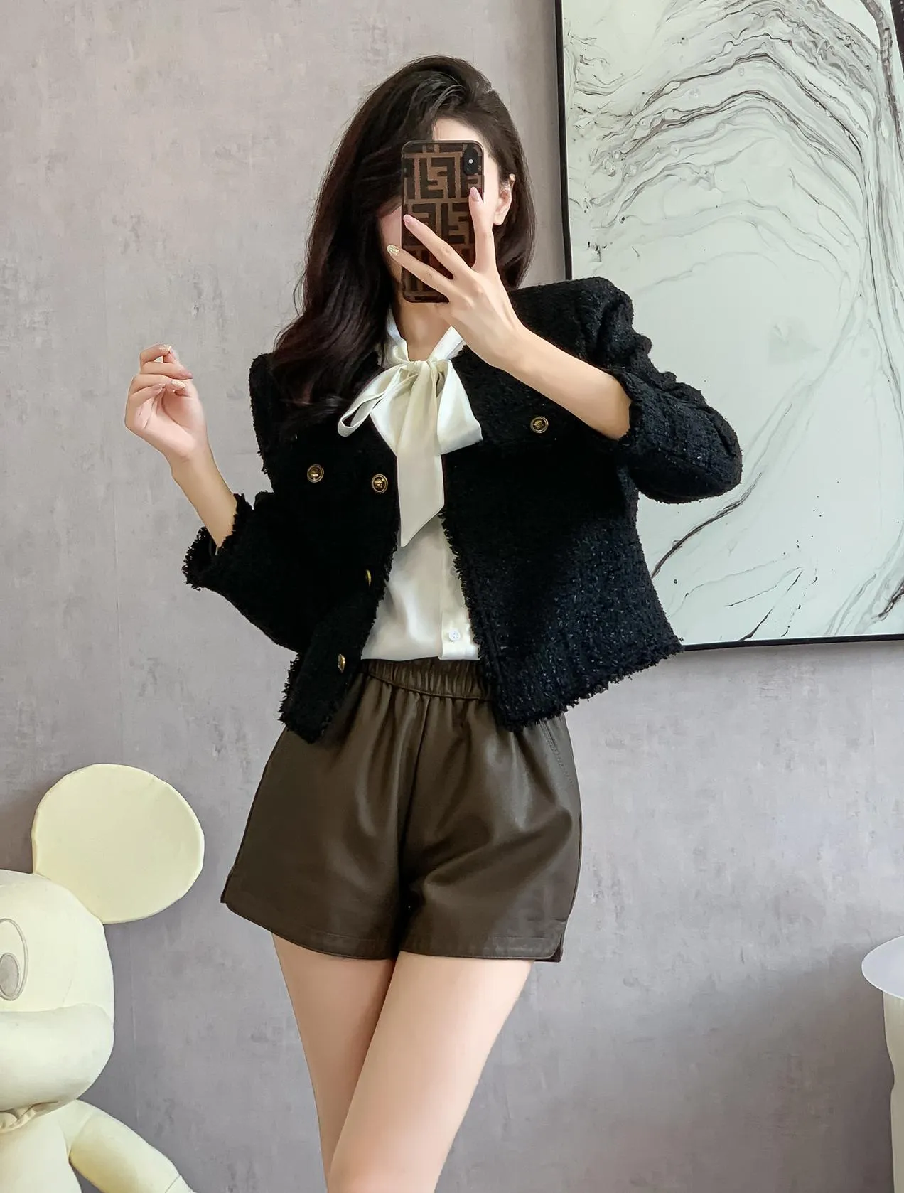 Timeless Solid Button-Up Black Blazer