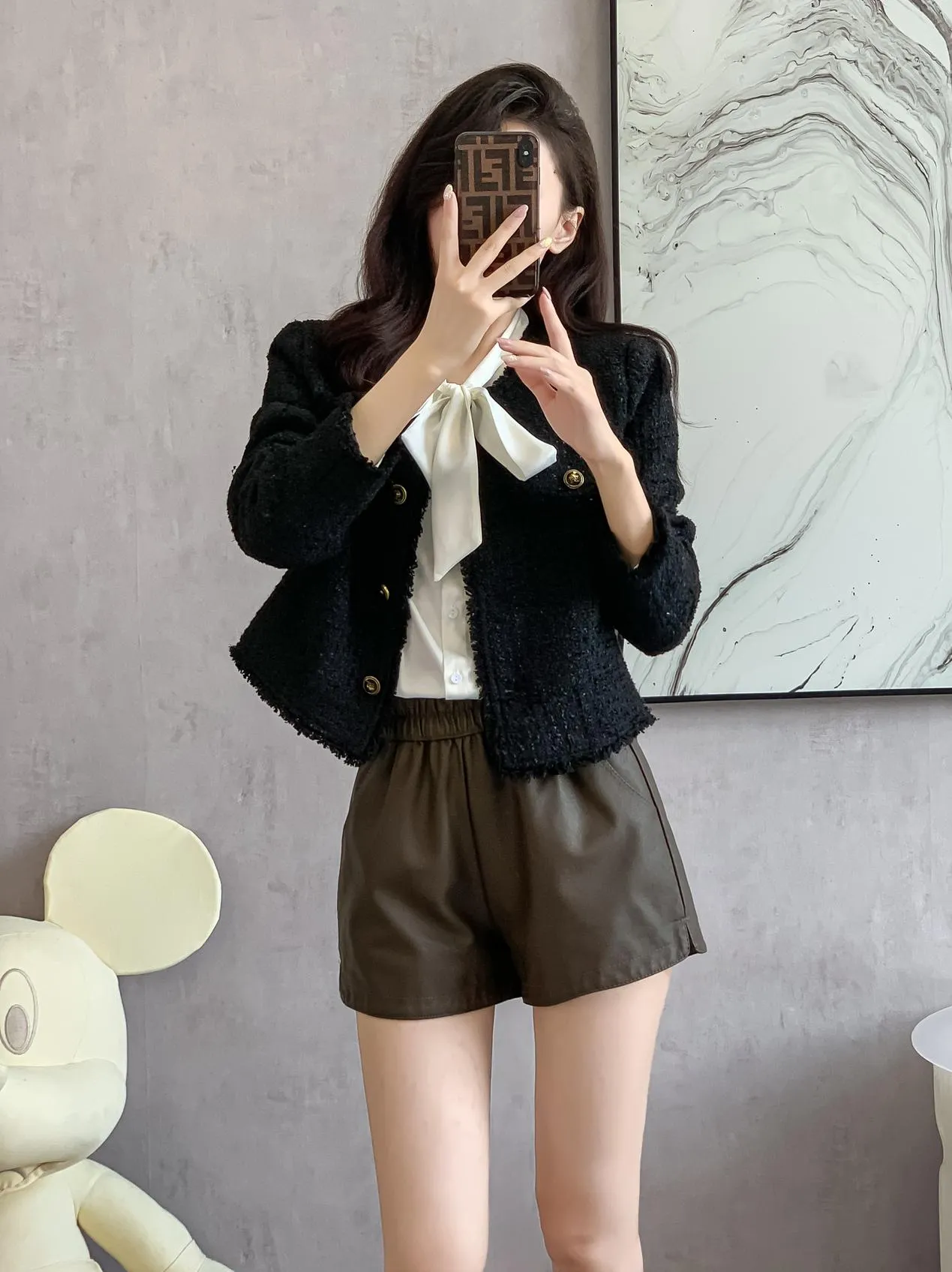 Timeless Solid Button-Up Black Blazer