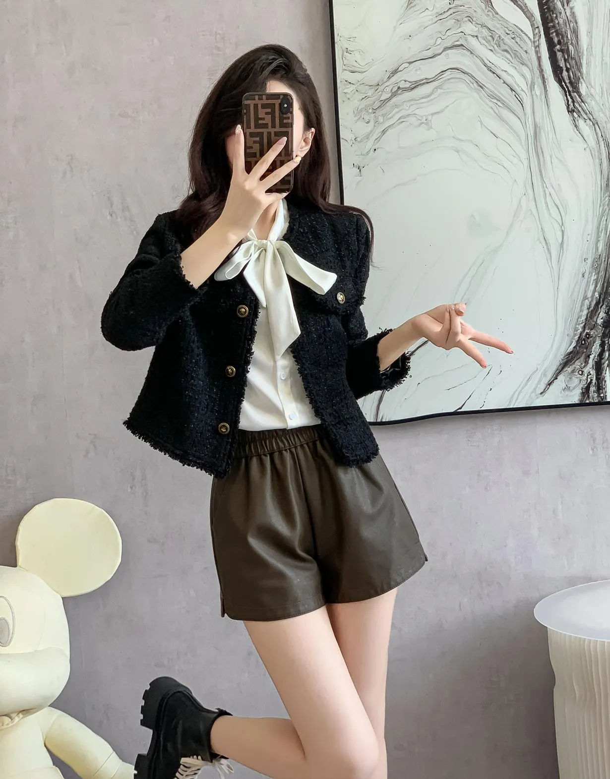 Timeless Solid Button-Up Black Blazer