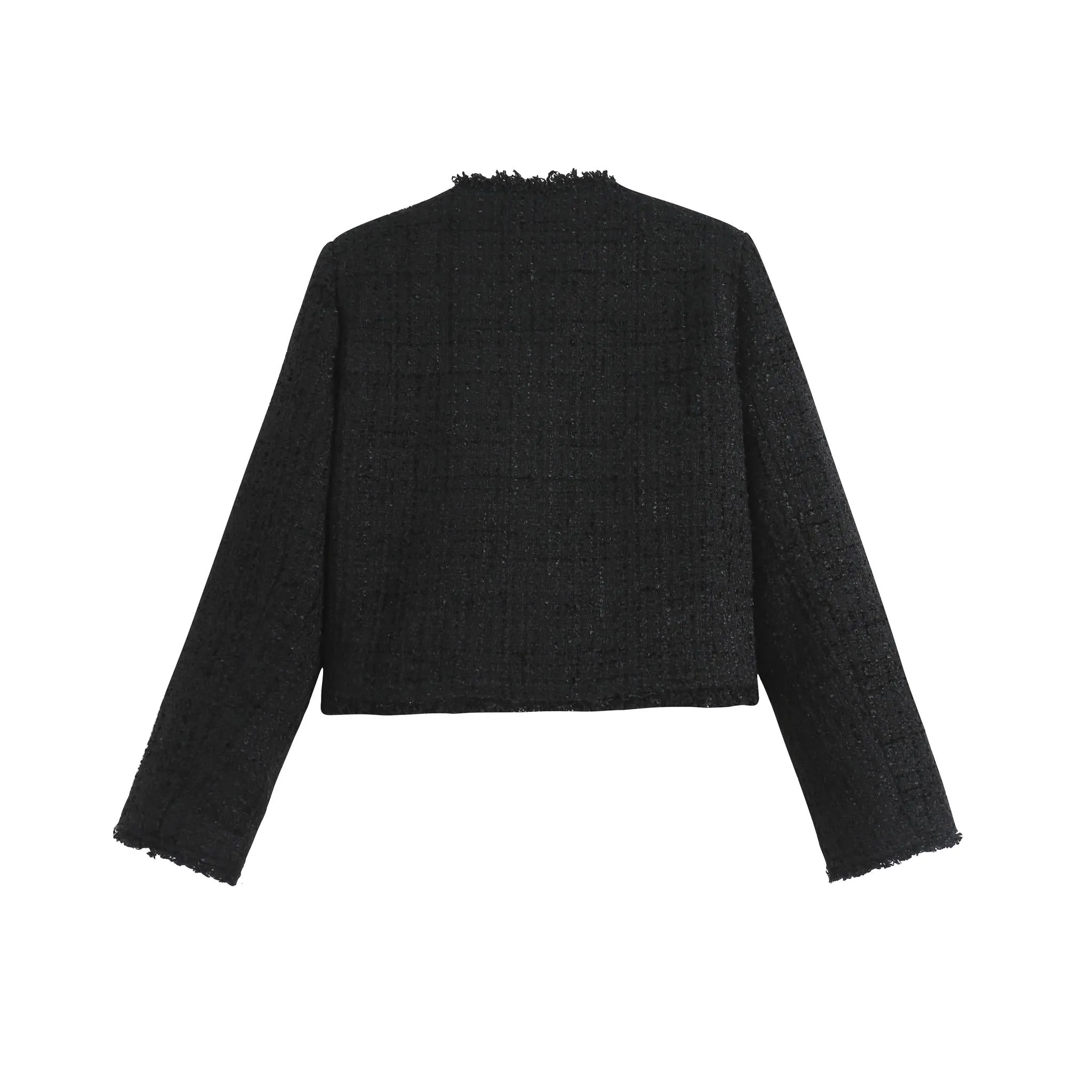 Timeless Solid Button-Up Black Blazer