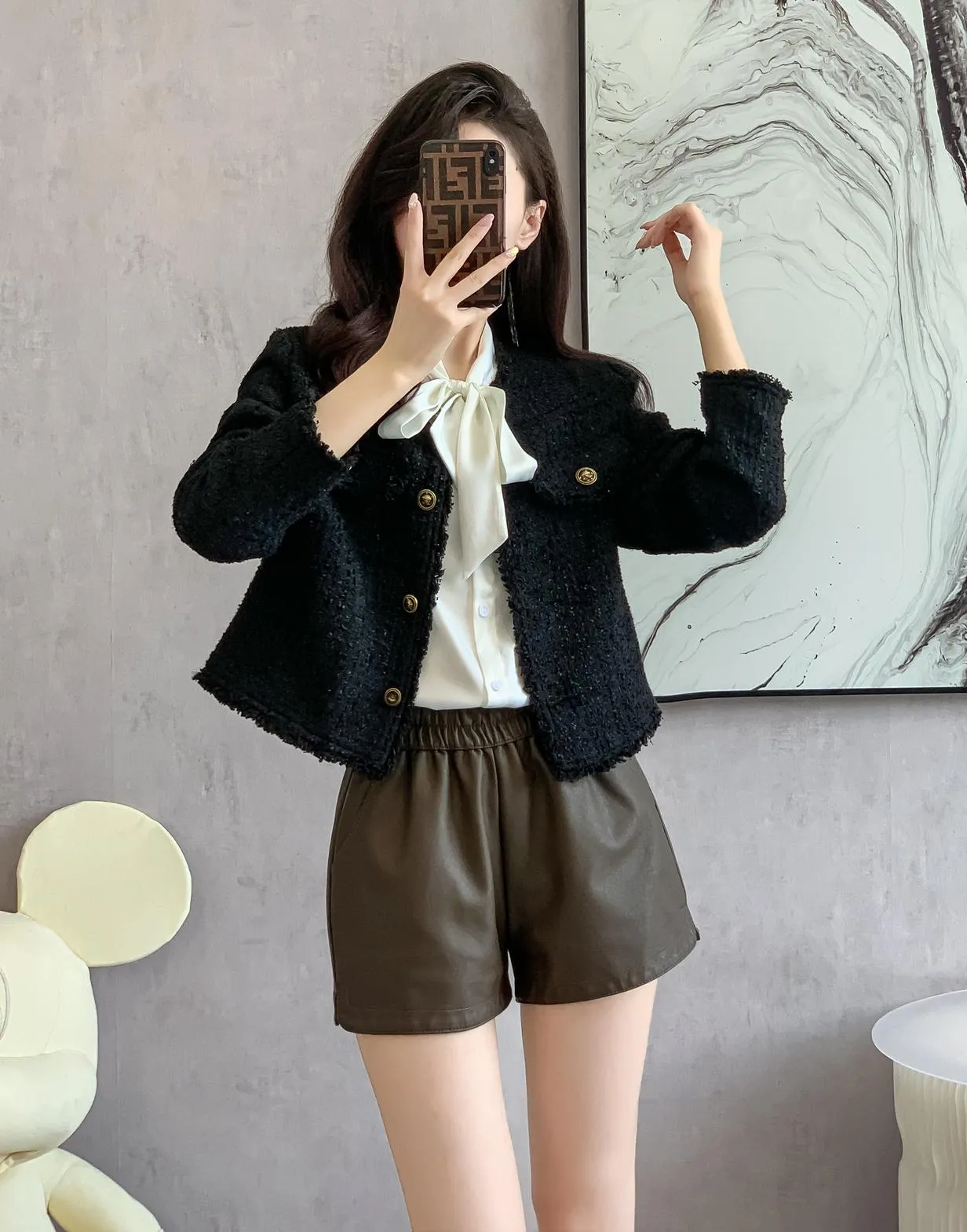 Timeless Solid Button-Up Black Blazer