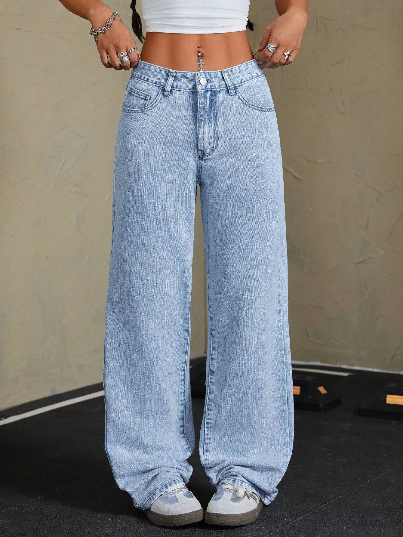 Timeless Straight Leg Stonewash Jeans