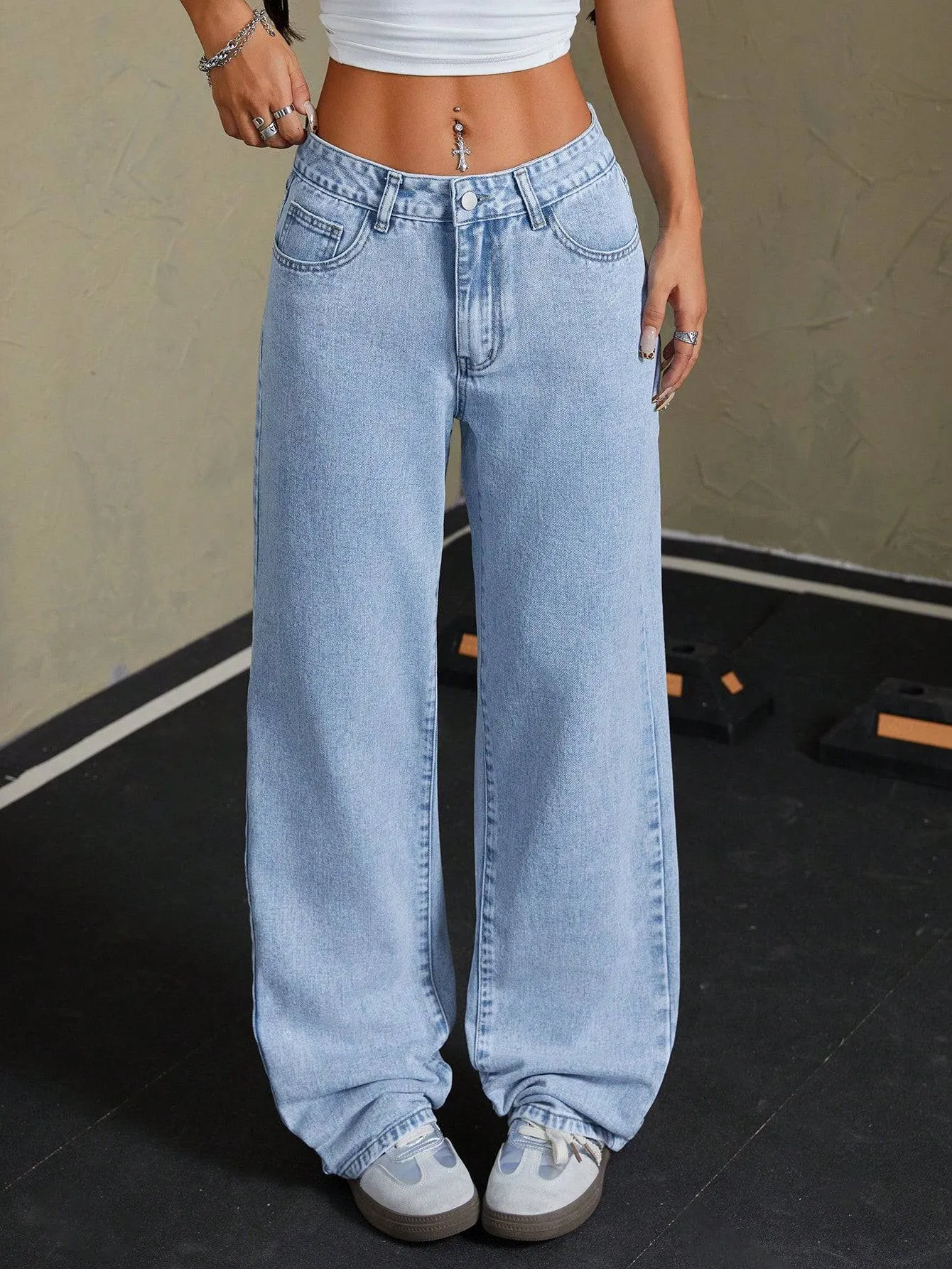 Timeless Straight Leg Stonewash Jeans