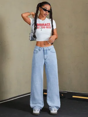 Timeless Straight Leg Stonewash Jeans
