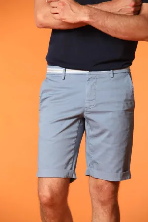 Torino Elegance men's chino bermuda shorts in stretch satin, slim fit