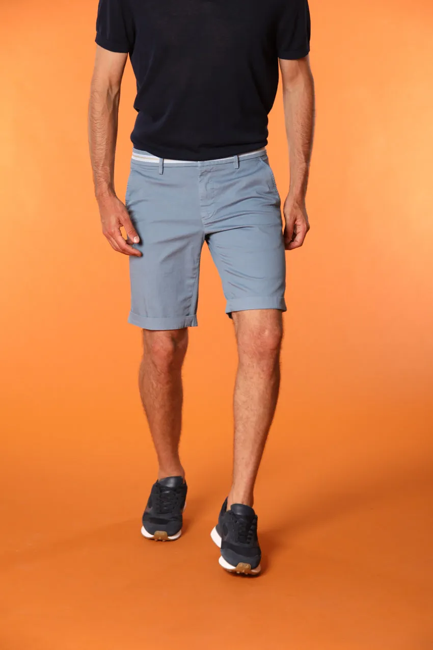 Torino Elegance men's chino bermuda shorts in stretch satin, slim fit